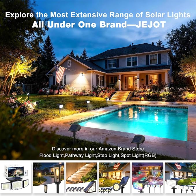 Solar Lights Outdoor Waterproof IP65, Super Bright LED, 3000K 2 Lighting Modes - Image 9