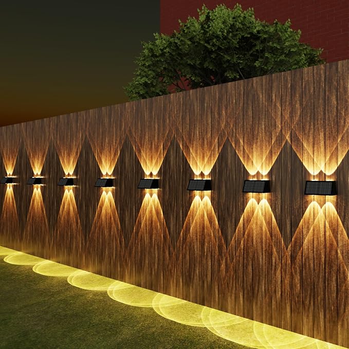 2-Pack Solar Fence Lights, Up & Down Lighting, 50LM/25LM Dual Brightness - Image 8