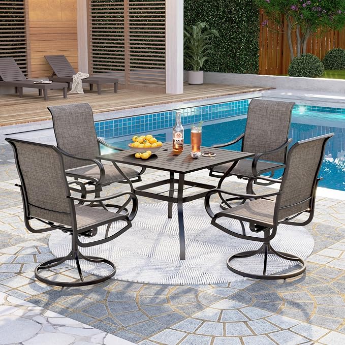 PHI VILLA 5 Piece Patio Dining Set Clearance - Image 7
