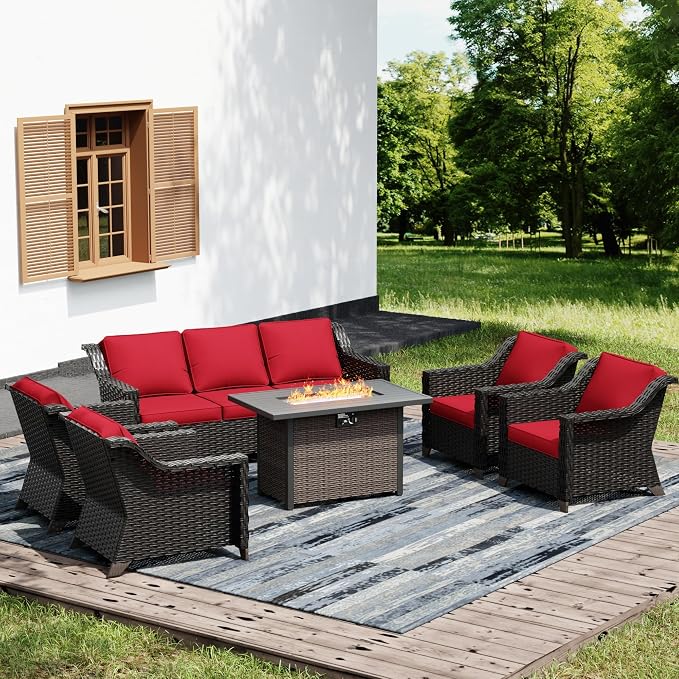 Joyside Wicker Patio Furniture Sets, 6 Pieces Upgraded Large Size Outdoor by Joyside