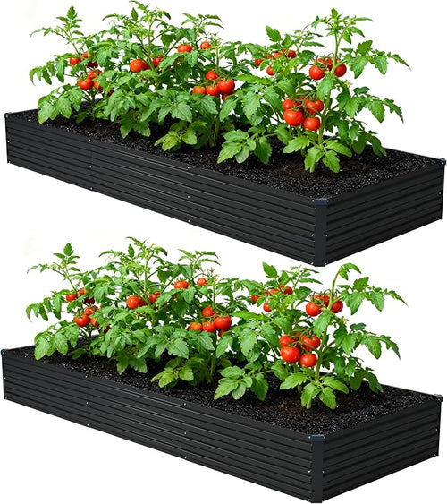 12x4x1ft Galvanized Raised Garden Bed, Outdoor Planter Box Metal Patio Kit by Foxlang