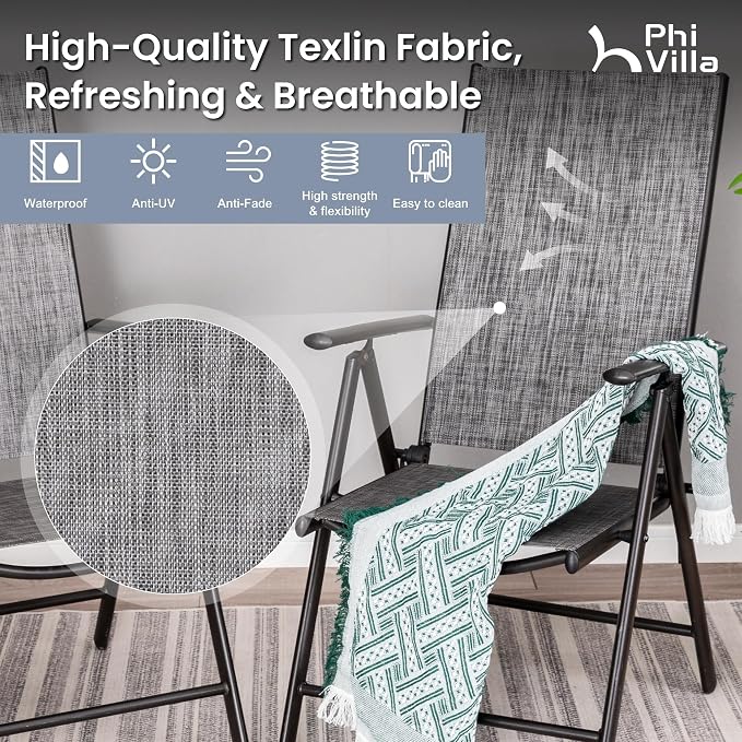 PHI VILLA 9 Piece Patio Dining Set, Outdoor Table and Chairs Set - Image 4