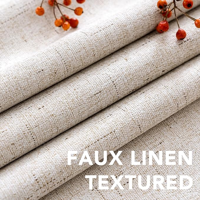 H.VERSAILTEX Linen Blackout Curtains 54 Inches Long 100% Blackout Thermal - Image 4