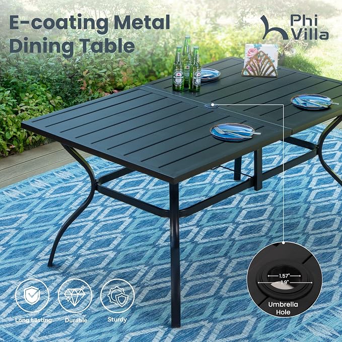 PHI VILLA 8 PCS Patio Dining Set - Image 5
