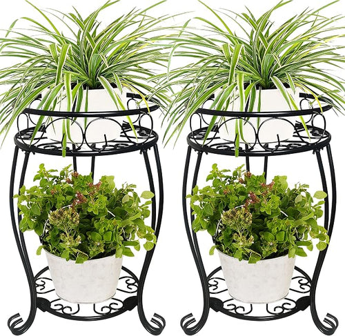 2 Pack 19.2 inch Metal Plant Stand Rack by alleegold