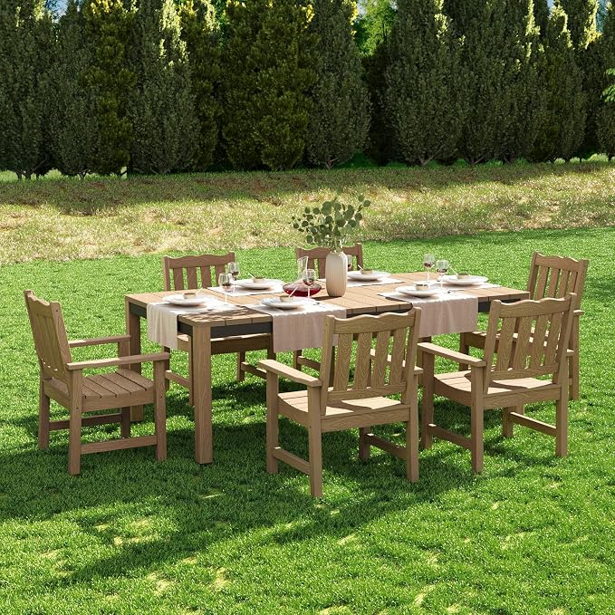 Stoog 7-Piece All-Weather Patio Dining Set, HIPS Dining Table - Image 8