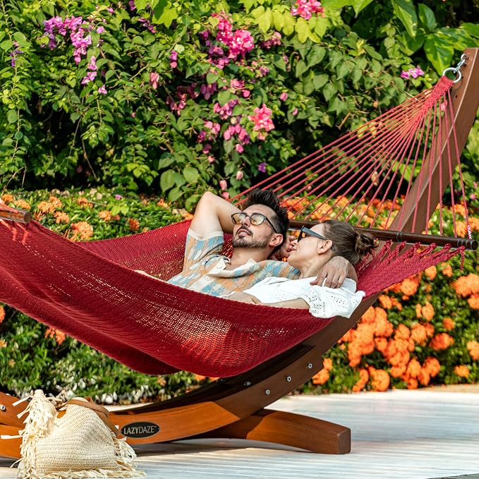 Lazy Daze Hammocks 10.5 FT Double 2 Person Caribbean Rope Hammock, Hand Woven - Image 9
