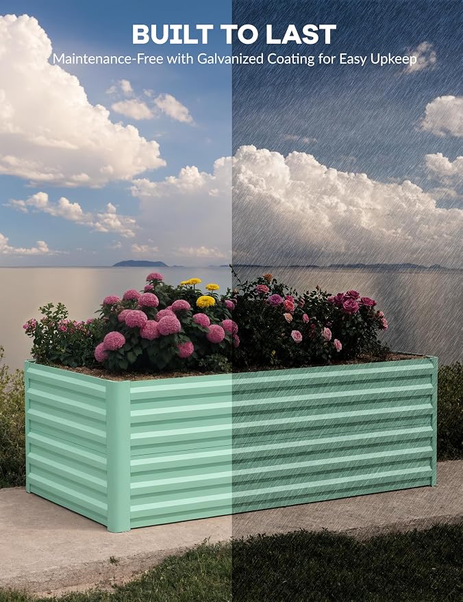 GarveeLife 8x4x2 ft Galvanized Raised Garden Bed, Rust-Resistant Raised Garden - Image 8