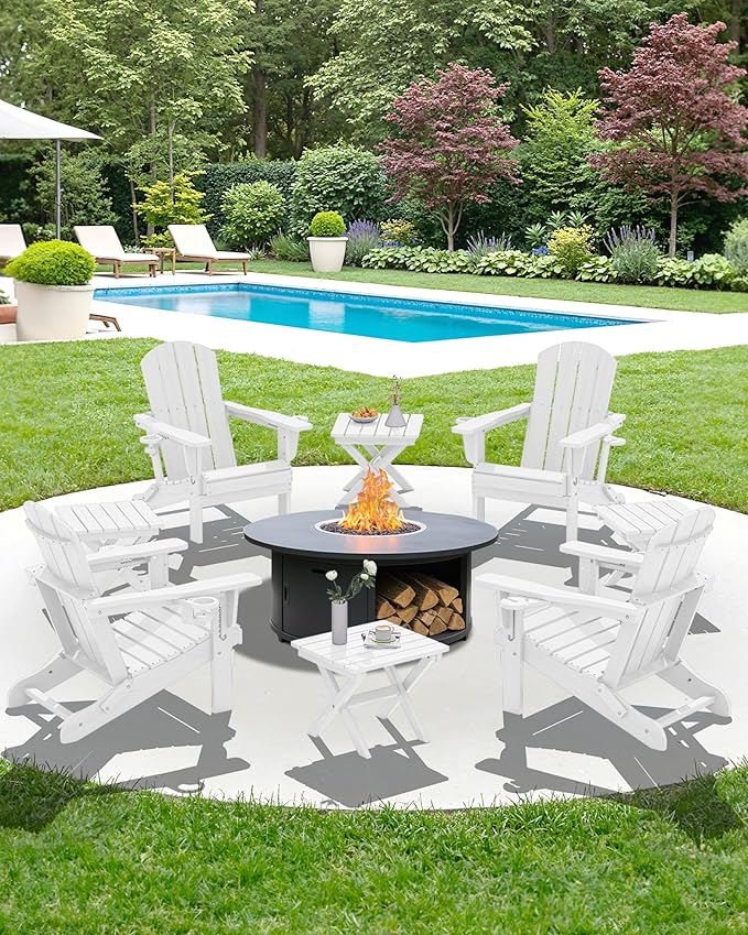 SERWALL Folding Outdoor Side Table Set of 6, Adirondack End Table - Image 11