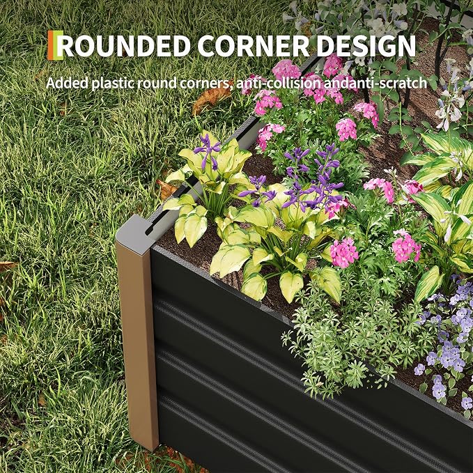 Garvee Aluminum Raised Garden Bed 4' x 2' x 16", Open-Bottom Deep Design - Image 5