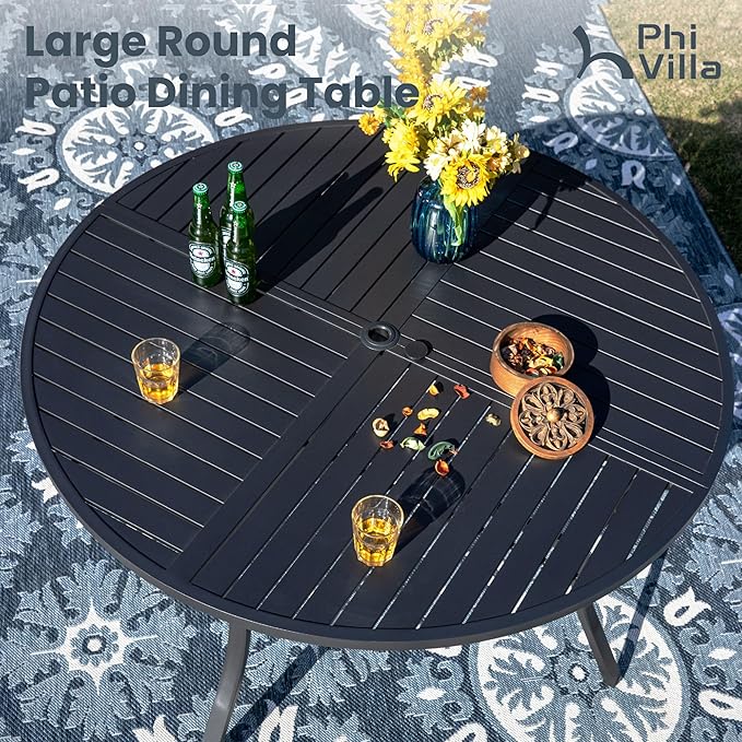 PHI VILLA 7 Pieces Outdoor Round Dining Set - Image 3