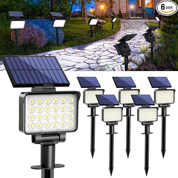 Solar Spot Lights Outdoor Waterproof by AUDERWIN