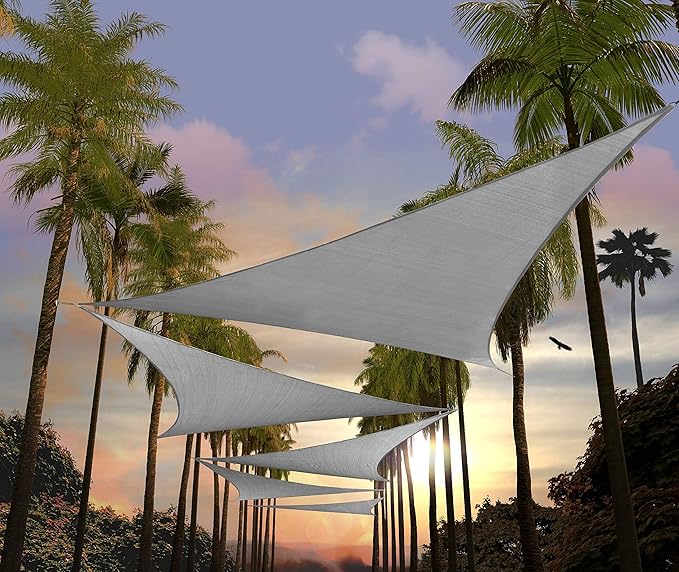Amgo Custom Size 6' x 6' x 6' Gray Triangle Sun Shade Sail UPF50+ AGTAPRT12 by Amgo
