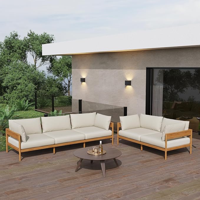 Acanva Modern Outdoor Patio Furniture Set, All-Weather Aluminium Conversation - Image 7