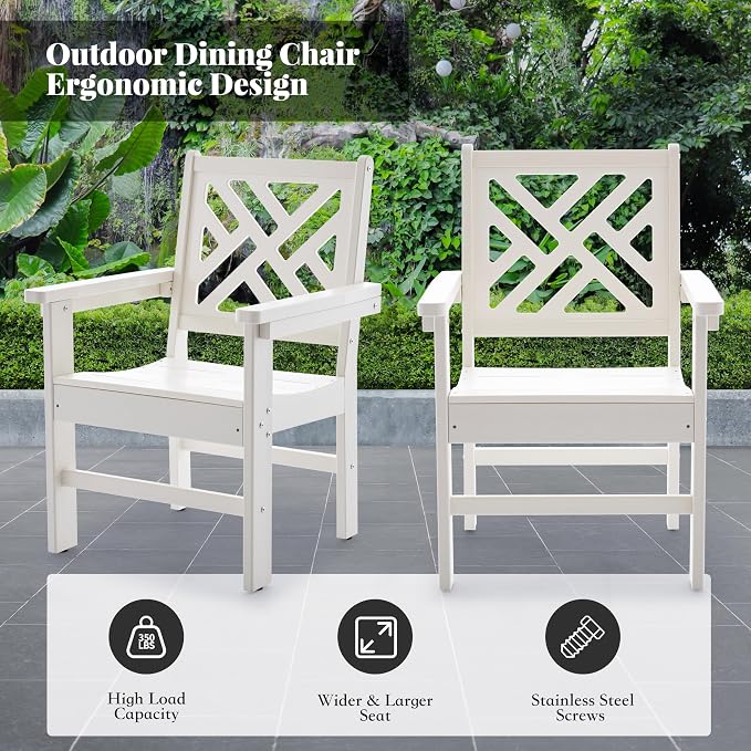 HDPE Dining Table Set for 4, 5-Piece Outdoor Table and Chairs Include 4 Dining - Image 5