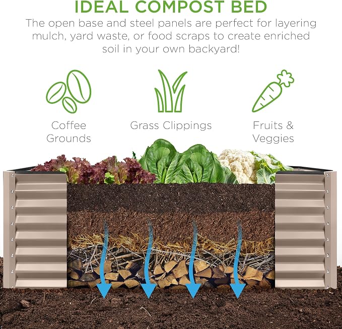 Best Choice Products 6x3x2ft Outdoor Metal Raised Garden Bed, Deep Root Box - Image 4
