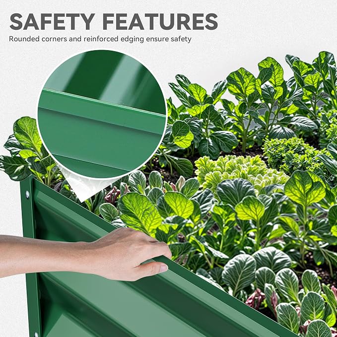 YITAHOME 6x3x1.5 2pcs Large Raised Garden Bed Kit, Galvanized Metal Planter Box - Image 6