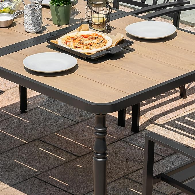 NUU GARDEN 37" Square Outdoor Dining Table, Metal Dining Table - Image 2
