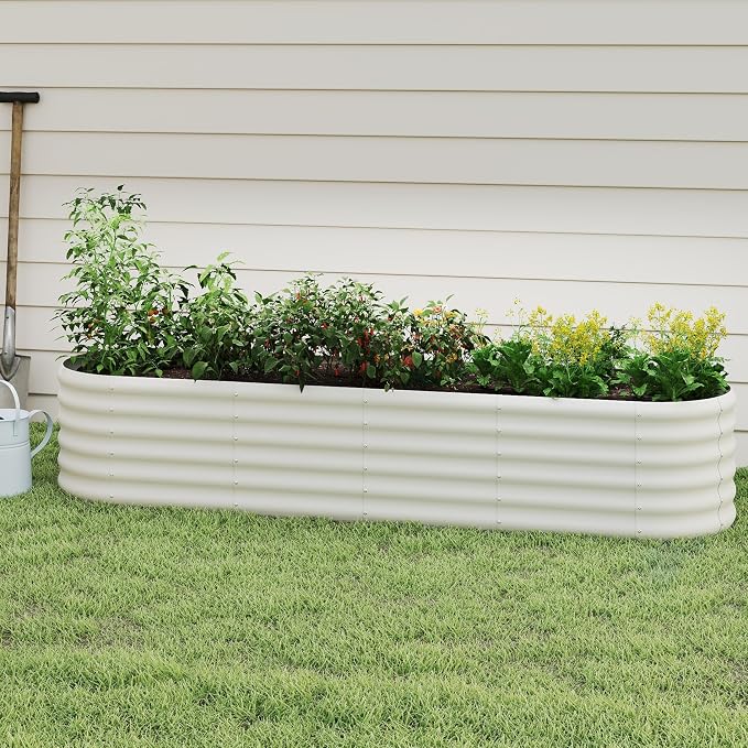 Galvanized Raised Garden Bed, Outdoor Planter Bed, Metal Planter Box by Besebay