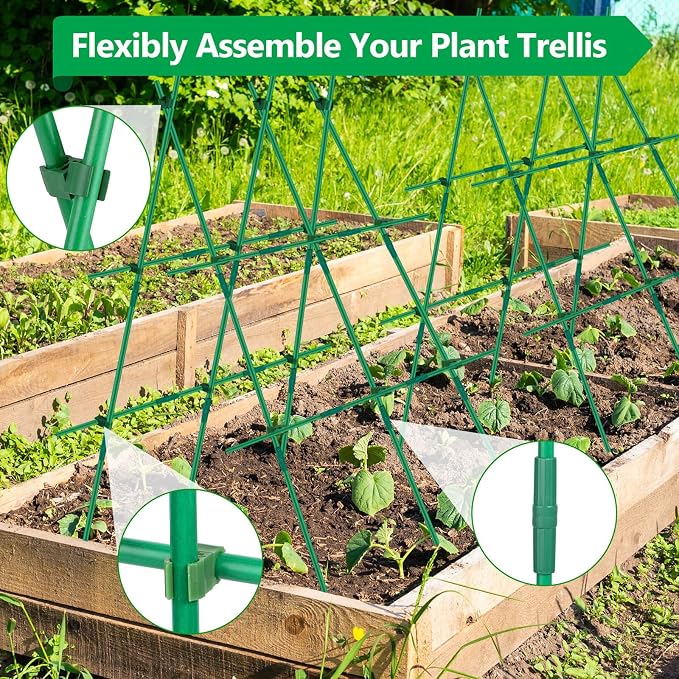 Lezmarket 80 Pack Garden Stakes, Plant Support Stakes, DIY 4ft 5ft 6ft 7ft - Image 5
