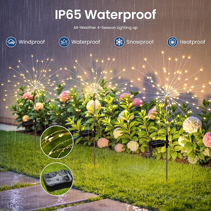 Solar Lights Outdoor, 120LED 6 Pack Fairy Garden Lights Decor - Image 6