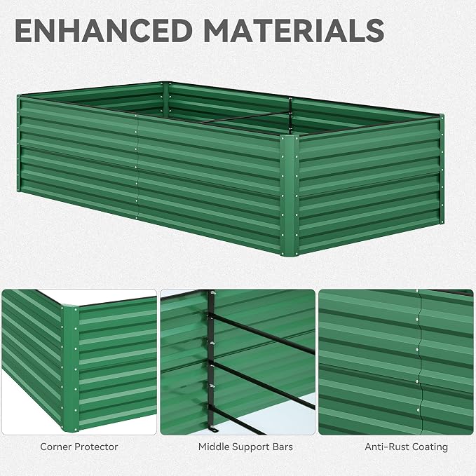 YITAHOME 96x48x24 in 2pcs Galvanized Raised Garden Bed Kit, Large Metal Planter - Image 7