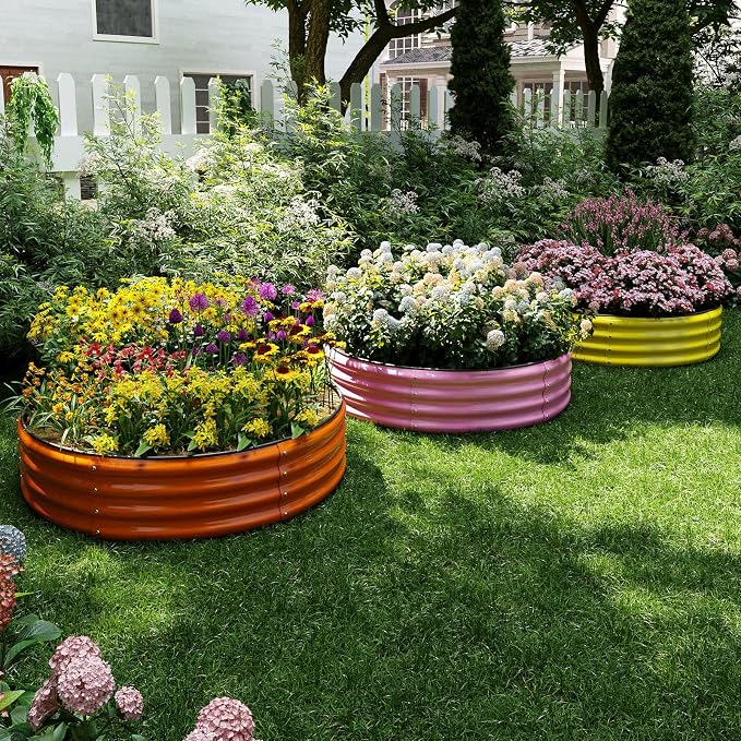 Galvanized Metal Planter Round Raised Garden Bed Kit - Image 6