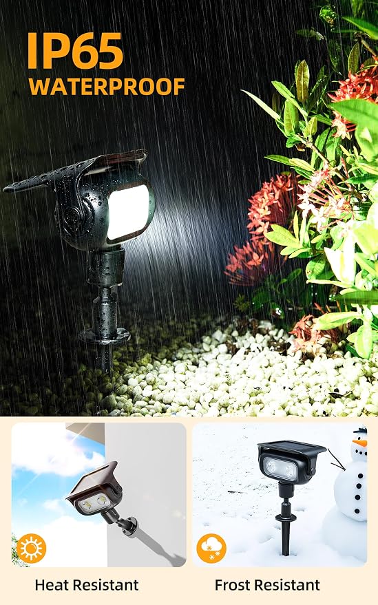 ROSHWEY Solar Landscape Spot Lights, Spotlights Outdoor Waterproof, - Image 5