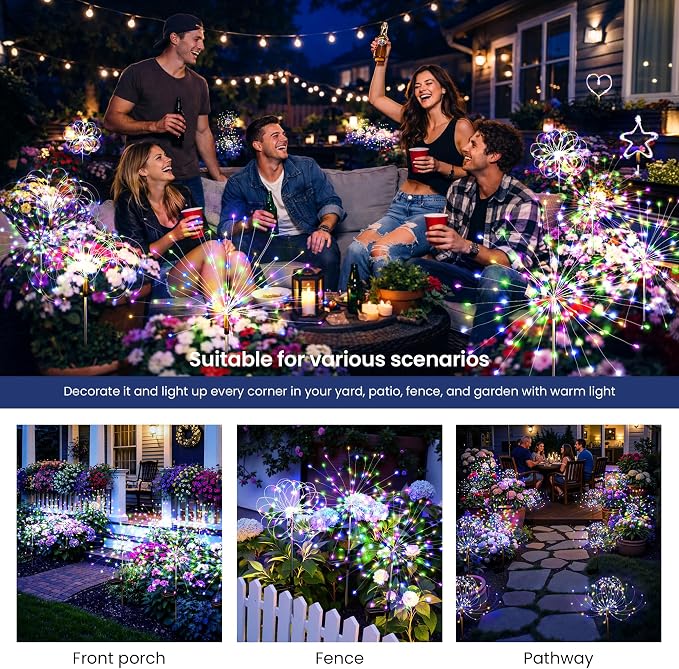 Solar Lights Outdoor, 120LED 2pack Fairy Garden Lights Decor - Image 2