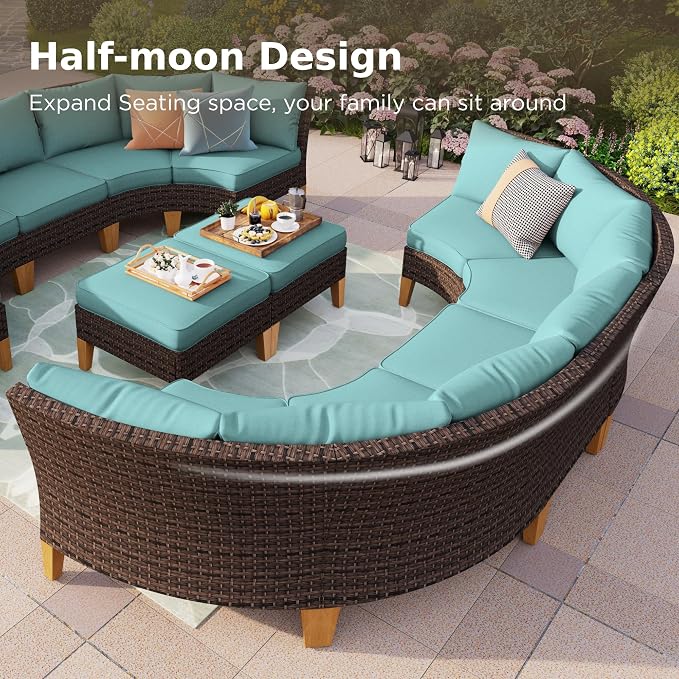 PHI VILLA Half-Moon Patio Furniture Set - Image 8