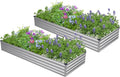 2PCS 6x3x1ft Galvanized Raised Garden Bed Kit, Galvanized Planter Raised Garden by Easllre
