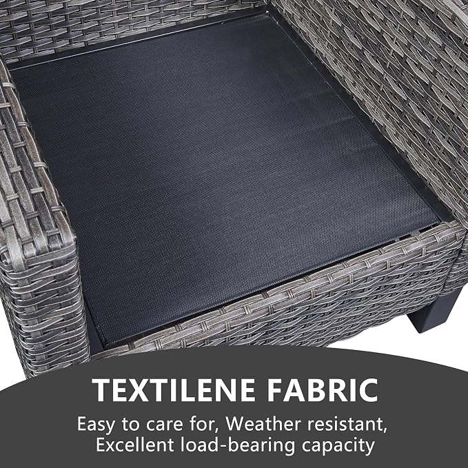 Belord Outdoor Wicker Chair Patio Chairs Set of 4, All Weather Rattan Club - Image 6