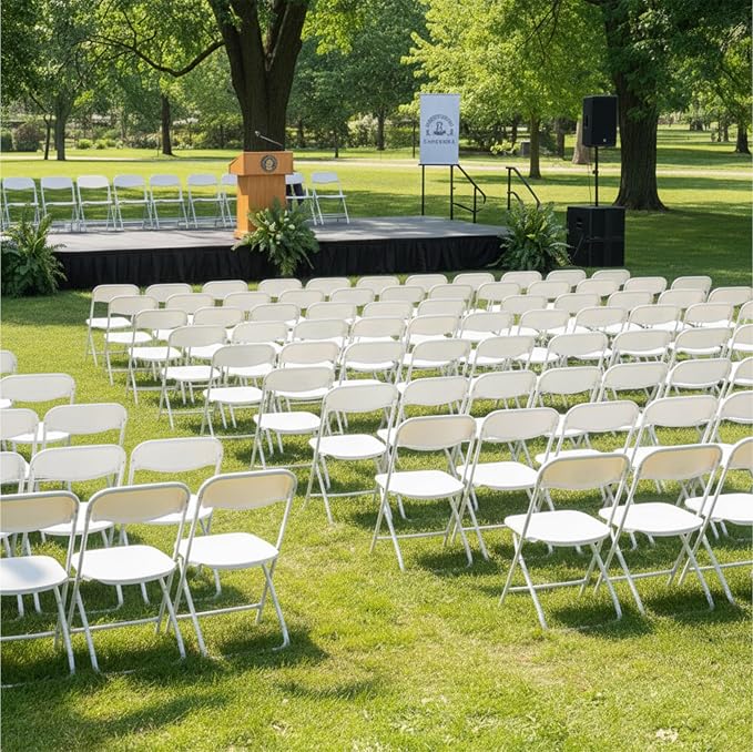 Flash Furniture Hercules Set of 10 Indoor/Outdoor Heavy-Duty Plastic Folding - Image 2