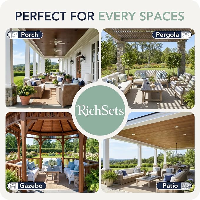 Patio Curtains Outdoor Waterproof 6 Panels - Image 8
