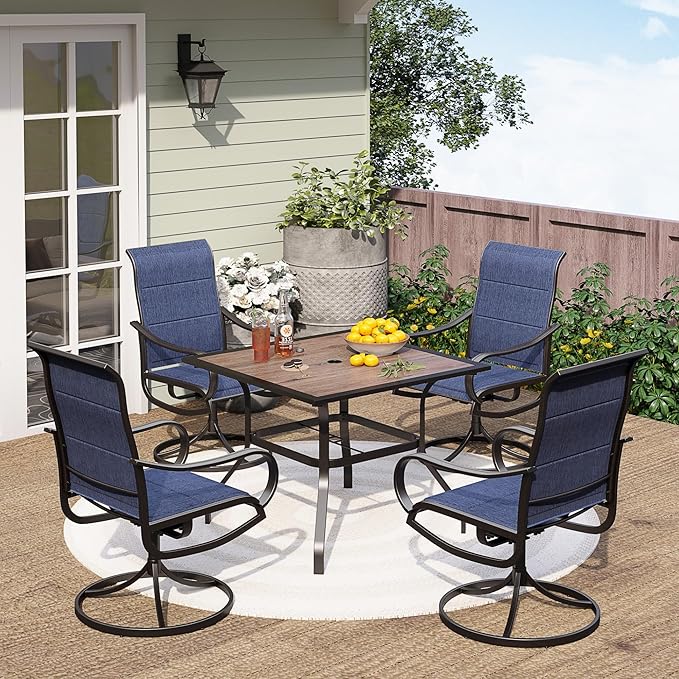 PHI VILLA 5 Piece Outdoor Patio Dining Set by PHIVILLAThepioneerofcomfortablehouseholdsupplies