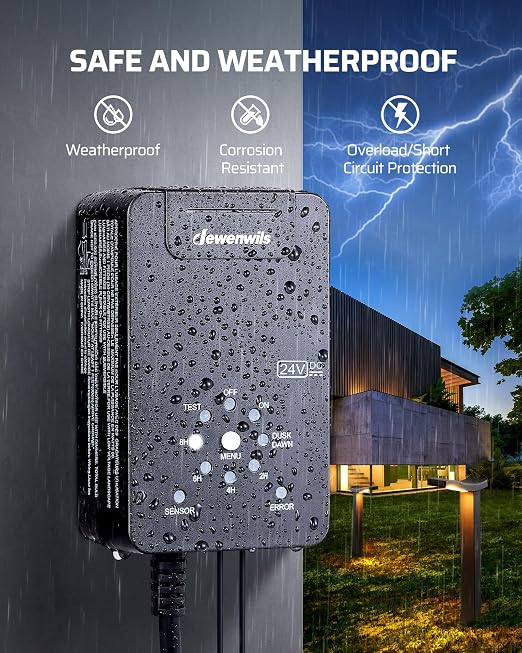 DEWENWILS 60W Low Voltage Landscape Transformer 120V AC to 24V DC, Outdoor - Image 6