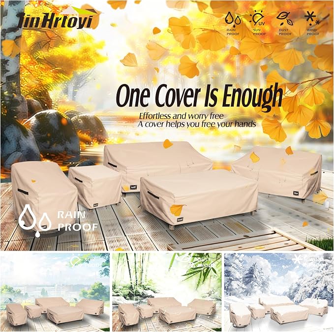 3-Seater Outdoor Couch Cover, 93Wx40Dx35H inches Outdoor Furniture Covers - Image 8