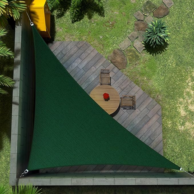 Amgo Custom Size 14' x 21' x 25.2' Green Right Triangle Sun Shade Sail Order to by Amgo