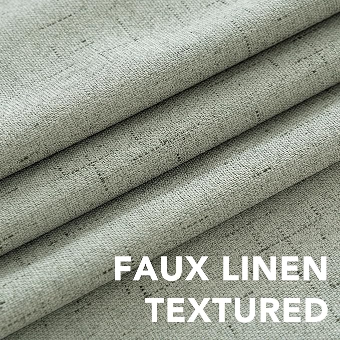 H.VERSAILTEX Linen Blackout Curtains 54 Inches Long 100% Absolutely Blackout - Image 4