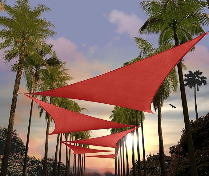 Amgo Custom Size 4' x 4' x 4' Red Triangle Sun Shade Sail UPF50+ AGTAPRT12 by Amgo