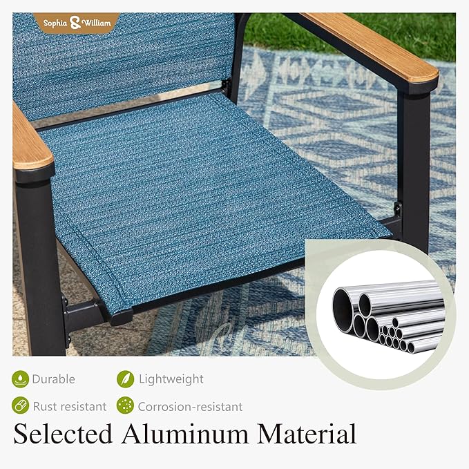 Sophia & William Patio Sets 5 Pieces, Lightweight Aluminum Dining Chairs - Image 5