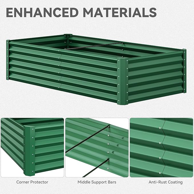 YITAHOME 72x36x18 in 2pcs Galvanized Raised Garden Bed Kit, Large Metal Planter - Image 7