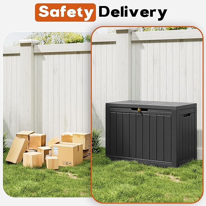 Outdoor Storage Box, Resin Deck Boxes Indoor and outdoor, Waterproof Storage - Image 5