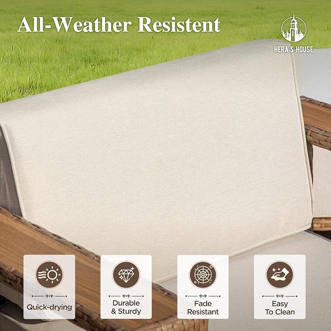 HERA'S HOUSE 6 Pieces Sectional Patio Furniture Set, All Weather Patio - Image 2