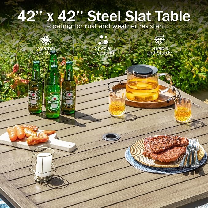 PHI VILLA 5 Pieces Outdoor Dining Set - Image 8
