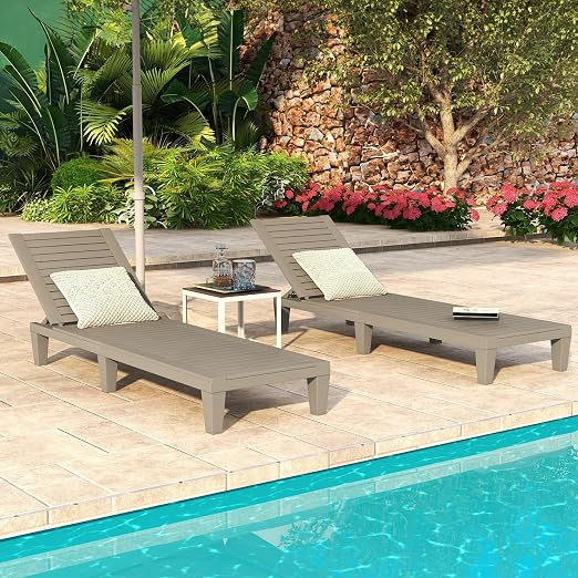 DWVO Outdoor Chaise Lounge, Pool Lounge Chair w/ 5-Level Backrest, Waterproof & - Image 2