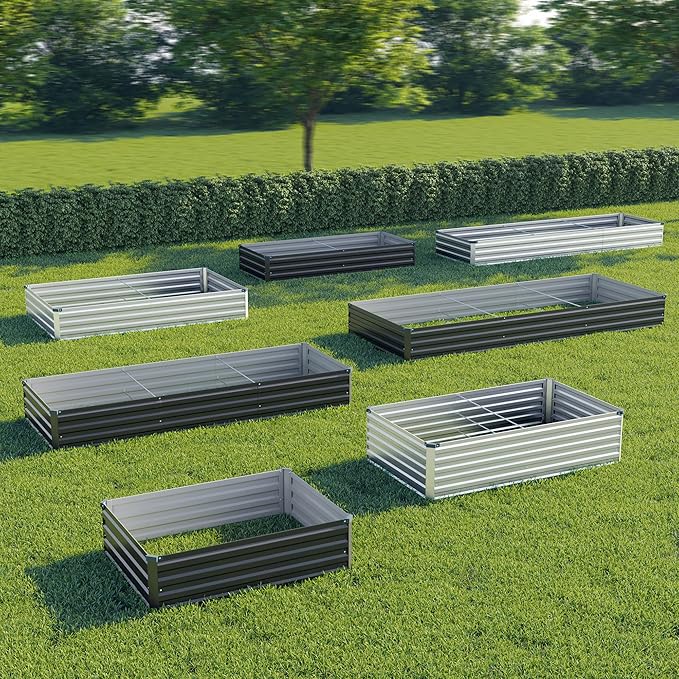 10x2x1 ft Galvanized Raised Garden Bed, Outdoor Planter Box Metal Patio Kit - Image 5