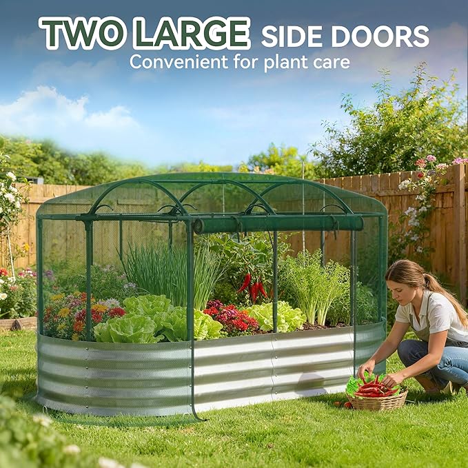 Raised Garden Bed with Sprinkler Timer and Self-Watering System, Galvanized - Image 6