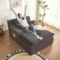63" Chaise Lounge Chair Indoor, Set of Convertible Sleeper Sofa Couch by AFUSON