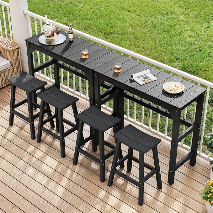 3 Piece Outdoor Bar Set, Poolside and Bistro, Weatherproof - Image 2